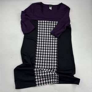 Star Vixen Purple and Black Houndstooth Tunic